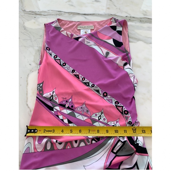 EMILIO PUCCI PINK MULTI PRINT DRESS MODEL 41RL15 SIZE IT 44 / US 10 NWTS! - Picture 13 of 17